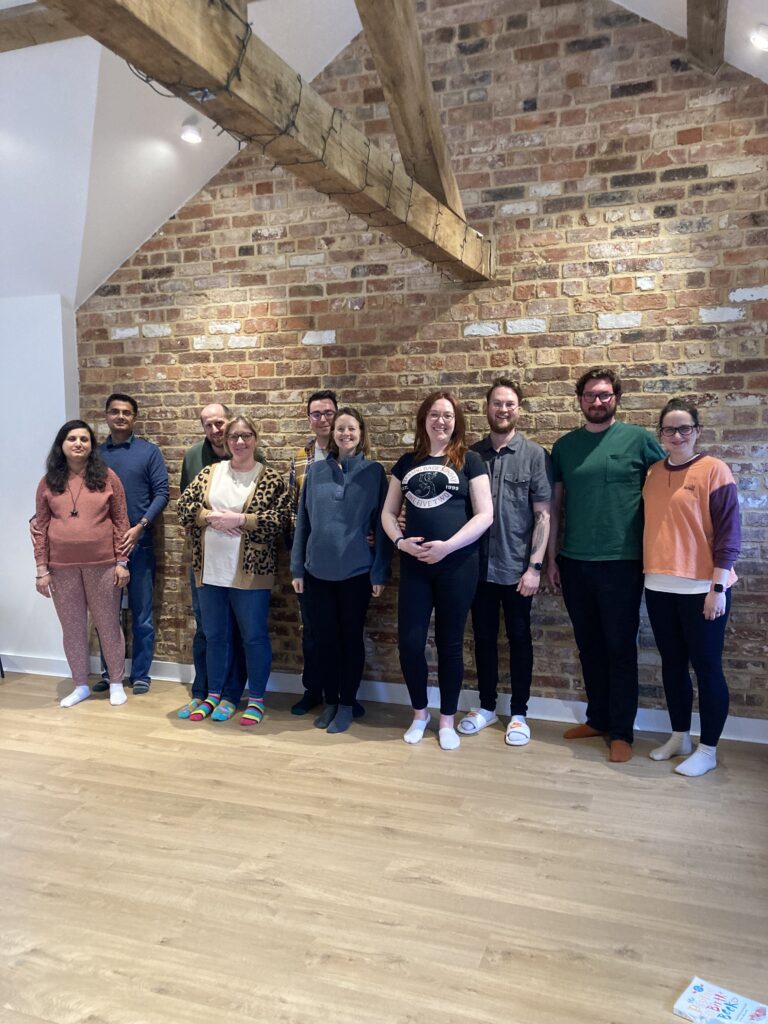 Couples pose for the camera as they complete a hypnobirthing course with Amy Davis The Hypnobirthing Yoga Teacher near Banbury